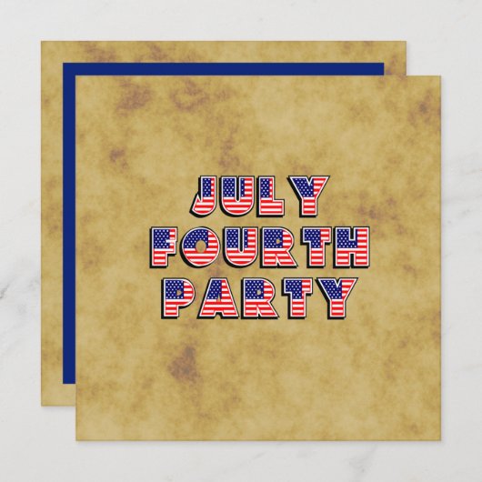 7月動揺して4日インディペンデンスデイパーティー招待状 招待状 (正面/裏面)