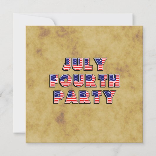 7月動揺して4日インディペンデンスデイパーティー招待状 招待状 (正面)