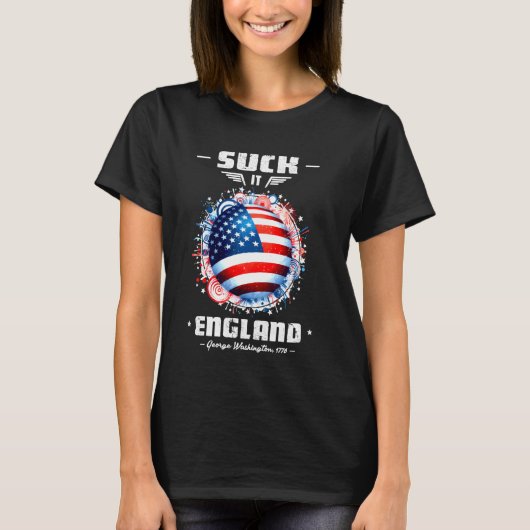 7月吸おもしろい4日のイギリスのシャツだった Tシャツ (正面)