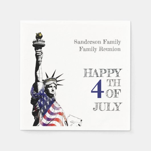 7月四日リバティーファミリー懇親会 スタンダードカクテルナプキン (正面)