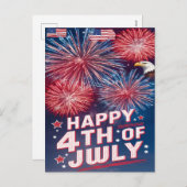 7月威厳のある花火のイーグル飛翔4日 シーズンポストカード (正面/裏面)