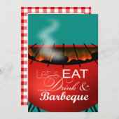 7月家族BBQの飲み物そしてバーベキュー第4を食べて下さい 招待状 (正面/裏面)