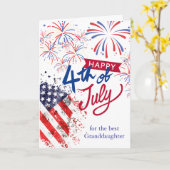 7月愛国心の孫娘4日 カード (黄色い花)