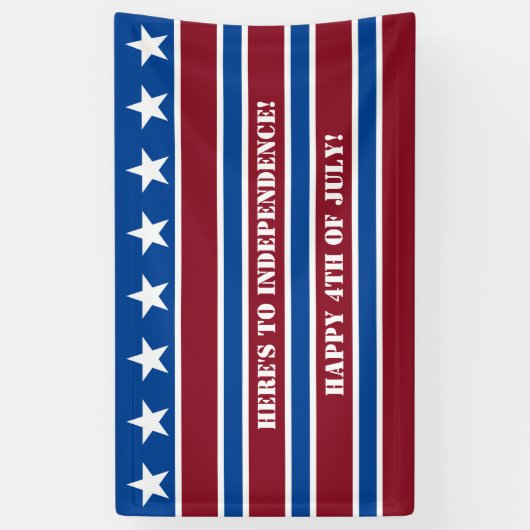 7月独立記念日おめでとう 横断幕 (縦)