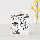 7月生まれ美しいハッピーバースデーグリーティングカード カード (黄色い花)