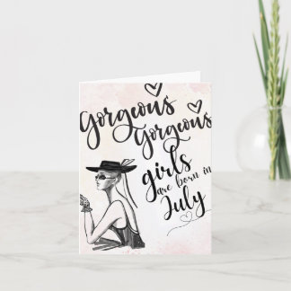 7月生まれ美しいハッピーバースデーグリーティングカード カード