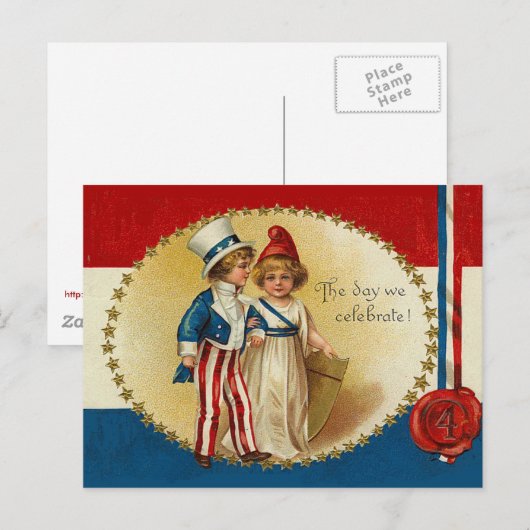 7月祝4日 ポストカード (正面/裏面)