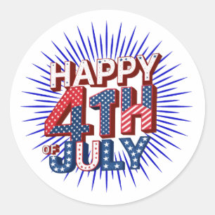 7月祝4日(米国の愛国的なデザイン) ラウンドシール