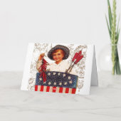 7月第4愛国心が強い女性ギブソン・ガールに米国印を付けて下さい カード (裏面)