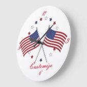 7月第4愛国心が強い米国旗Thunder_Cove ラージ壁時計 (傾斜)