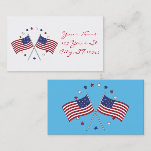 7月第4愛国心が強い米国旗Thunder_Cove 名刺 (正面/裏面)