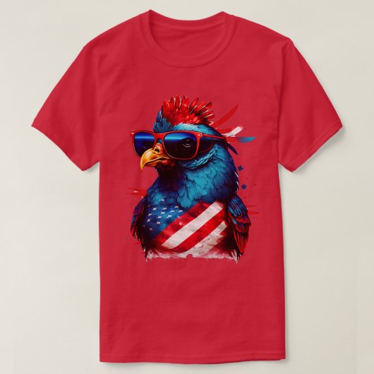 7月第4日チキン3 Tシャツ (デザイン正面)