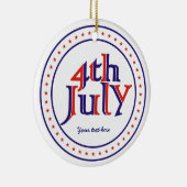 7月第4日ブルーレッド文字デザインオーナメント セラミックオーナメント (右)