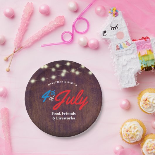 7月素朴4日の夏パーティー ペーパープレート (パーティー)