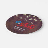 7月素朴4日の夏パーティー ペーパープレート (アングル)