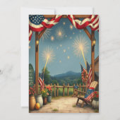 7月素朴4日招待状カード – 愛国心 招待状 (裏面)