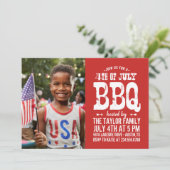 7月素朴4日BBQフォト招待状 招待状 (スタンド正面)