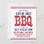 7月素朴BBQのレトロ4日 招待状 (正面)