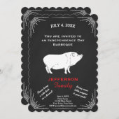 7月素朴BBQパーティーピギーのアメリカ4th 招待状 (正面/裏面)