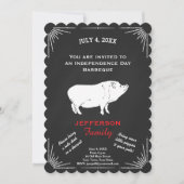 7月素朴BBQパーティーピギーのアメリカ4th 招待状 (正面)