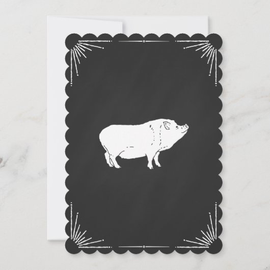 7月素朴BBQパーティーChalkboardのアメリカ4th 招待状 (裏面)