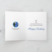 7月美しく青いLarkspurの花の誕生日 カード (内部)