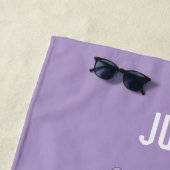 7月誕生の花パーソナライズされた名 ビーチタオル (インサイチュ)