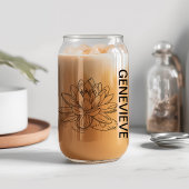 7月誕生フラワーウォーターリリーと名前をカスタムする ガラス缶