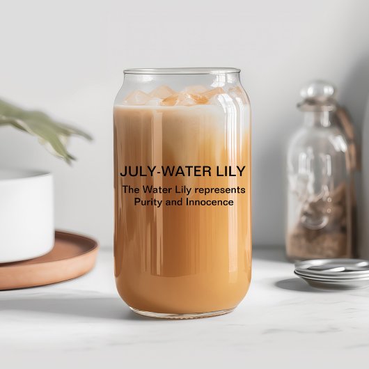 7月誕生フラワーウォーターリリーと名前をカスタムする ガラス缶