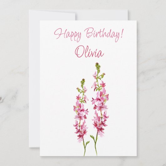 7月誕生フラワーラークスパーウォーター色フローラ シーズンカード (正面)