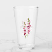 7月誕生フラワーラークスパー水カラーフローラガラス タンブラーグラス (正面)