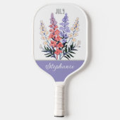 7月誕生フラワー名前をカスタムする ピックルボールラケット (裏面)