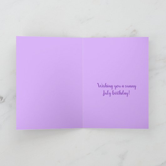 7月誕生日パープルラークスパー誕生月花 カード (内部)