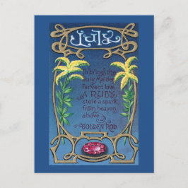 7月誕生日ルビーアンドゴールデンロッド ポストカード