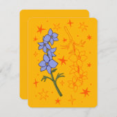 7月誕生日月カード(Larkspur) シーズンカード (正面/裏面)