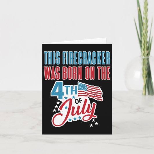 7月誕生日4日生まれの爆竹 カード (正面)