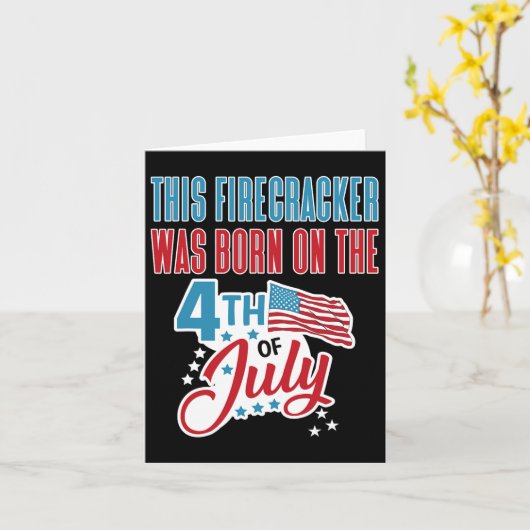 7月誕生日4日生まれの爆竹 カード (黄色い花)
