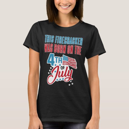 7月誕生日4日生まれの爆竹 Tシャツ (正面)