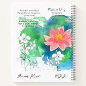 7月誕生日《植物》スイレンラークスパー感謝ジャーナル ノートブック (裏面)