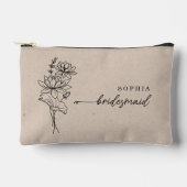 7月誕生月フラワーブリッパーソナライズされたドメイド アクセサリーポーチ (正面)