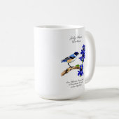 7月誕生月フラワーブルーバードアンドラークスパー コーヒーマグカップ (正面右)