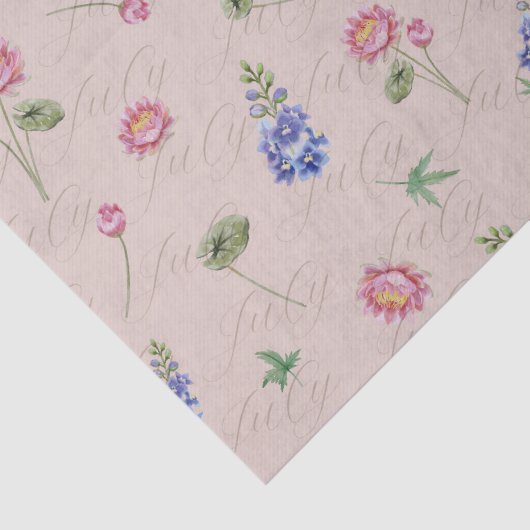 7月誕生月フラワーラークスパーウォーターリリー 薄葉紙 (詳細)