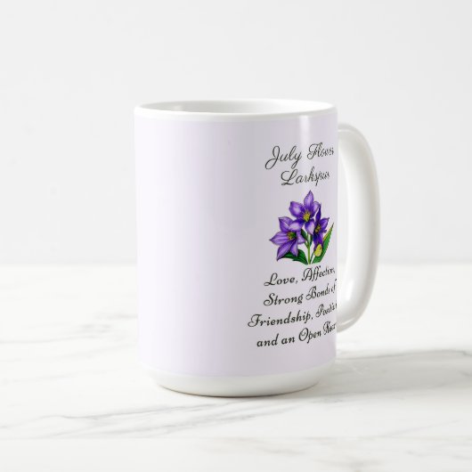 7月誕生月フラワーラークスパーフローラ コーヒーマグカップ (正面右)