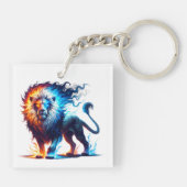 7月誕生月霊獣ライオンの贈り物 キーホルダー (裏面)