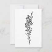 7月誕生花の誕生日カード、ラークスパー ノートカード (正面)