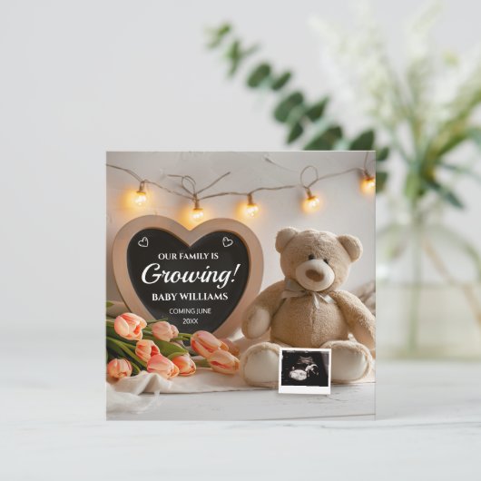 7月誕生花妊娠発表 招待状 (スタンド正面)