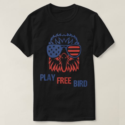 7月遊4日のFree Bird Patriotic Eagle Tシャツ (デザイン正面)