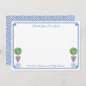 7月頭が切れるの4日または赤ん結婚坊シャワー サンキューカード (正面/裏面)