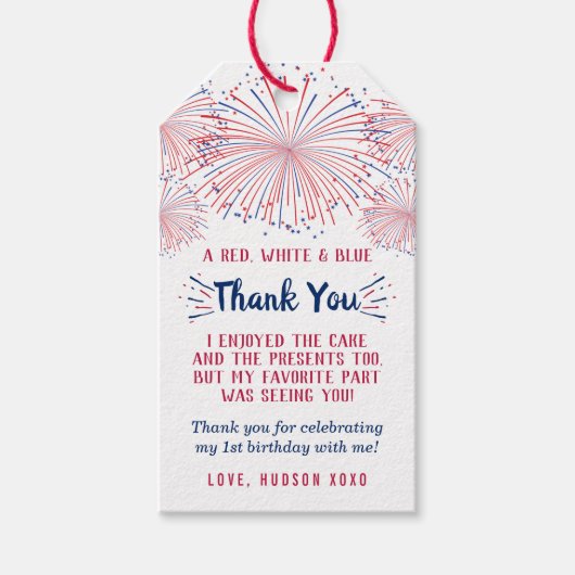 7月1日の誕生日のリトルフィレクラッカー4th ギフトタグ (正面)