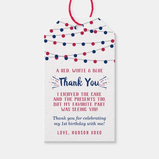 7月1日の誕生日のリトルフィレクラッカー4th ギフトタグ (正面)